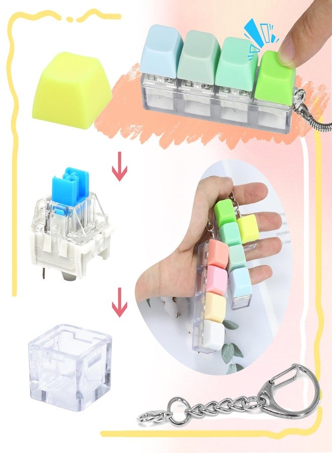 Lohoee Keyboard Fidget Toys Fidget Clicker Keyboard Button Fidget Keychain Decompression Toys for Stress Relief Office Pass the Time or Gift - Image 3